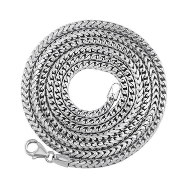 14K White Gold Mens Franco Chain 3 mm